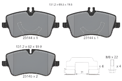 Front Brake Pad A0034205920 2314401 P050045 Compatible With MERCEDES-BENZ C-CLASS W203