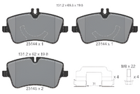 Front Brake Pad A0034205920 2314401 P050045 Compatible With MERCEDES-BENZ C-CLASS W203