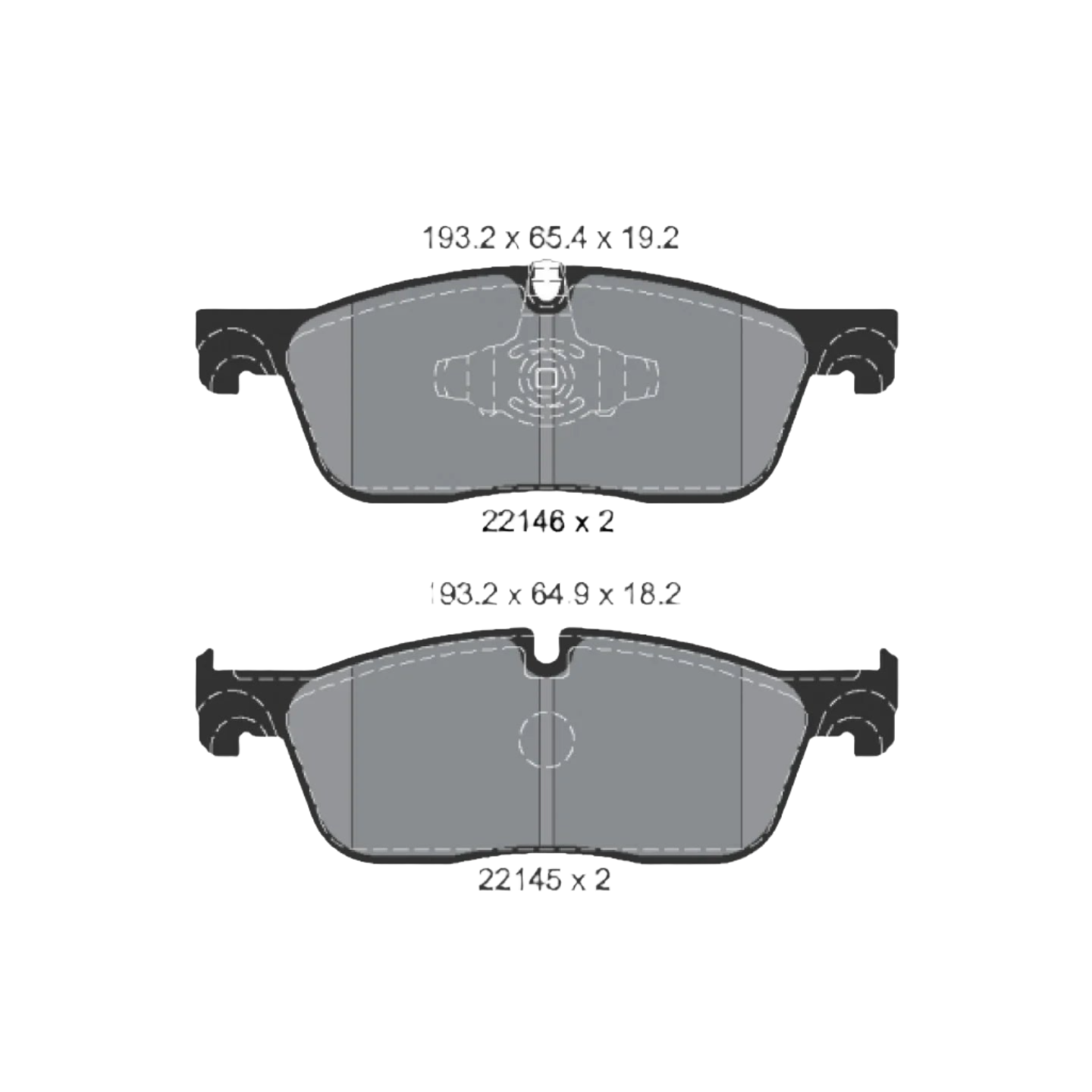 Front Brake Pad C2C41984 LR061373 2214601 P44026  Compatible With LAND ROVER DISCOVERY SPORT L55 & RANGE ROVER EVOQUE L538 & JAGUAR XF