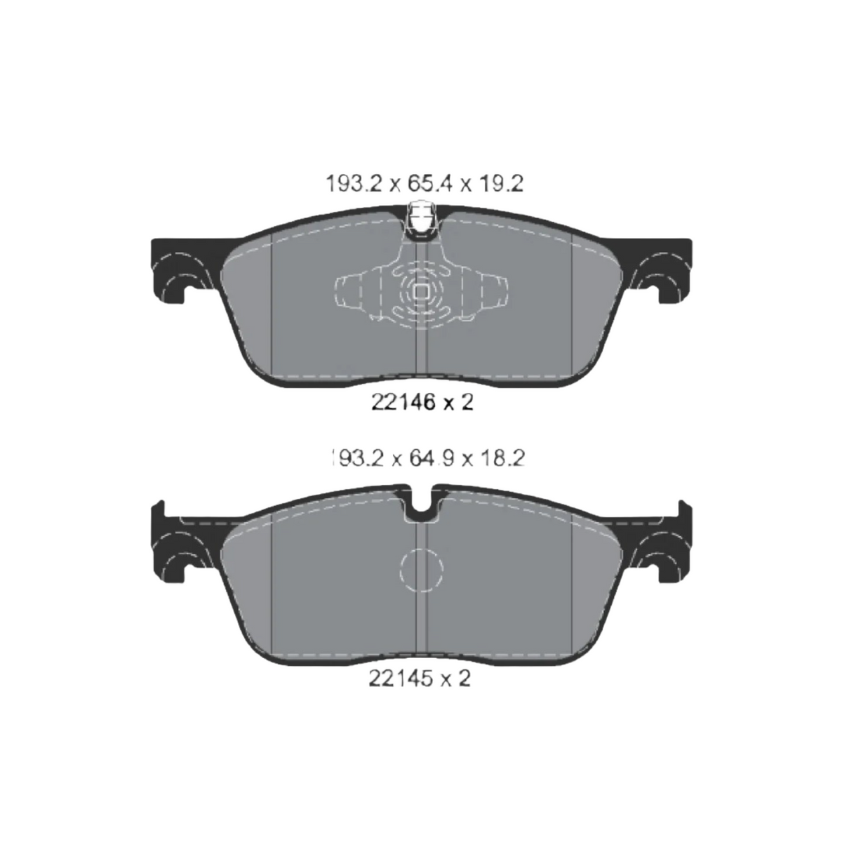 Front Brake Pad C2C41984 LR061373 2214601 P44026  Compatible With LAND ROVER DISCOVERY SPORT L55 & RANGE ROVER EVOQUE L538 & JAGUAR XF