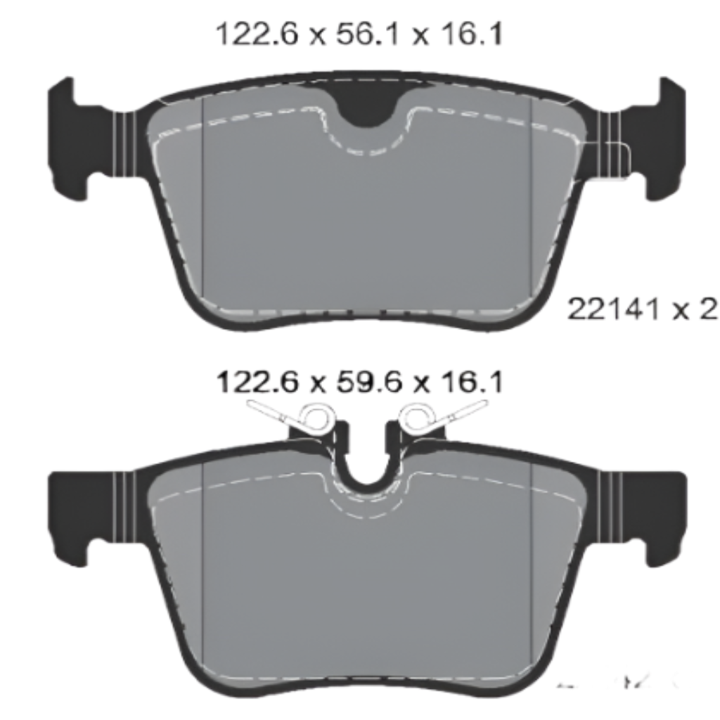 Rear Brake Pad J9C33358 LR110327 2214101 P86029  Compatible With LAND ROVER DISCOVERY SPORT L55 & RANGE ROVER EVOQUE L538 & JAGUAR XF & F-PACE X761