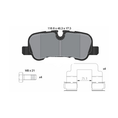 Rear Brake Pad LR010664 2419201 2419101 P44013 Compatible With LAND ROVER RANGE ROVER SPORT I L320 & DISCOVERY IV (L319) | LR4