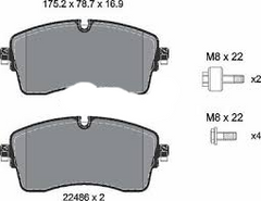 Front Brake Pad LR110409 2248505 P44028N Compatible With LAND ROVER RANGE ROVER SPORT II L494 & DISCOVERY V (L462) & RANGE ROVER EVOQUE L551