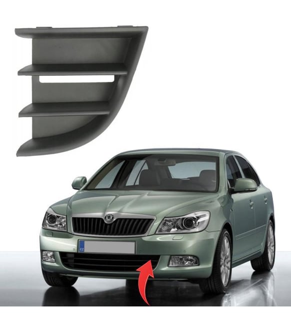 Front Bumper Side Grill Set Left 1Z0853665C & Right 1Z0853666C Compatible With Skoda Octavia (2010-2013) Tag No.512
