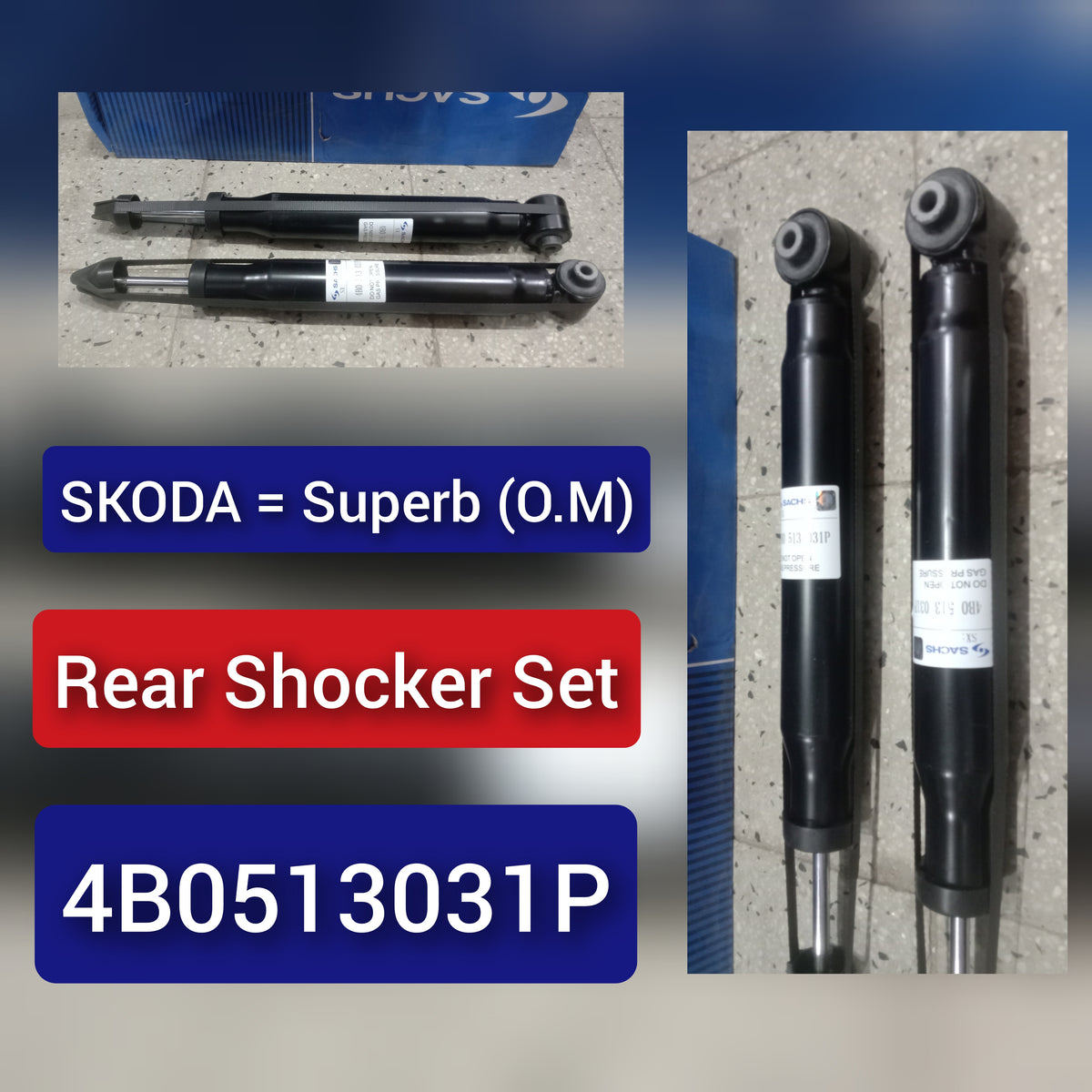 Rear (Left & Right Same)  Shock Absorber 4B0513031P Compatible With SKODA SUPERB I (3U4) (1PCS)