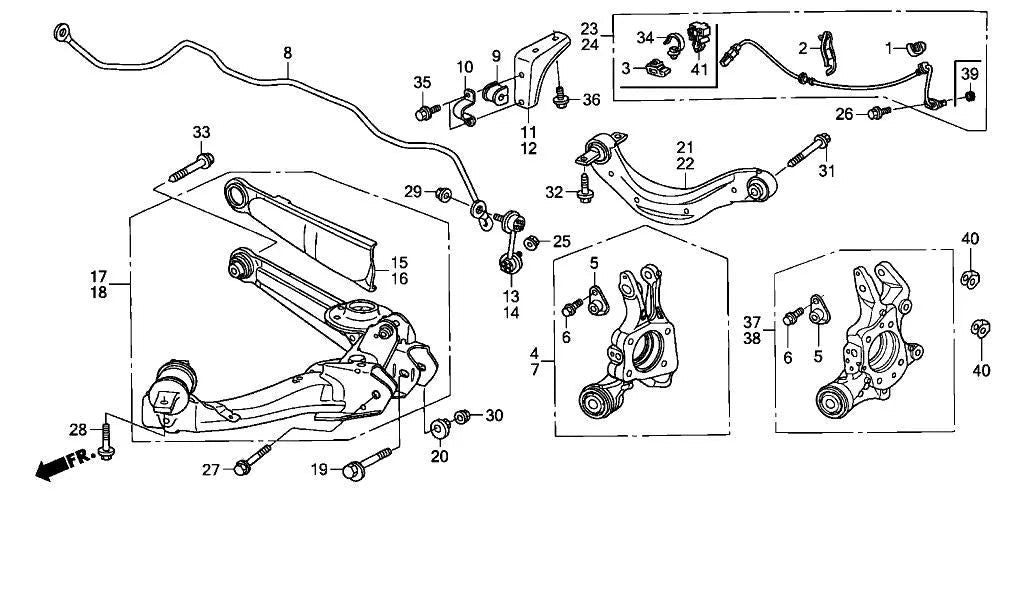 Rear Left ABS Wheel Speed Sensor 57475SNA003 Compatible With HONDA CIVIC
