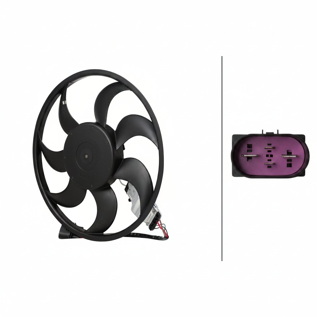 Engine Cooling Fan Motor Fan Assembly (Big) 7L0959455G Compatible With AUDI Q7 (4LB) & PORSCHE CAYENNE (9PA) & VW TOUAREG (7LA, 7L6, 7L7)