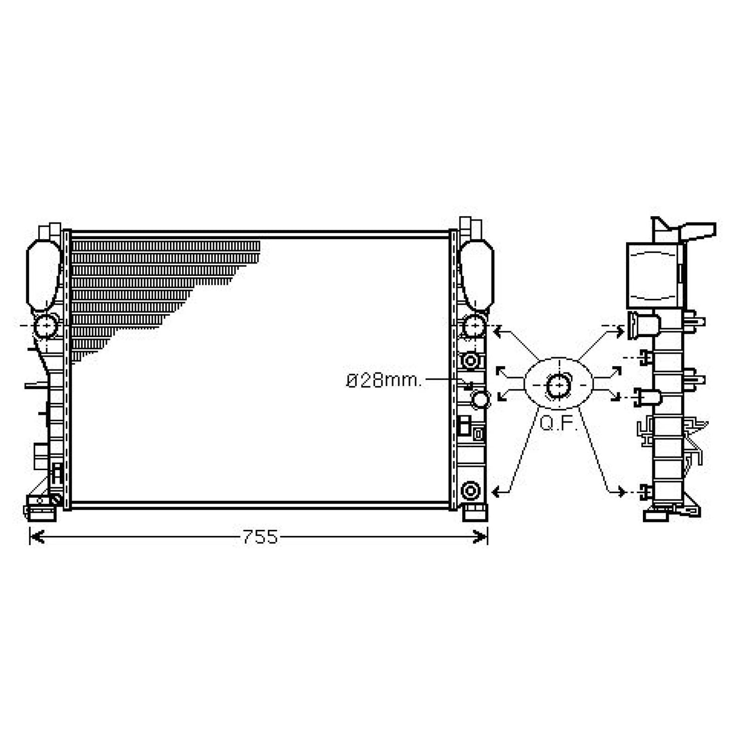 Radiator 2115000102 Compatible With MERCEDES-BENZ CLS (C219) E-CLASS (W211)
