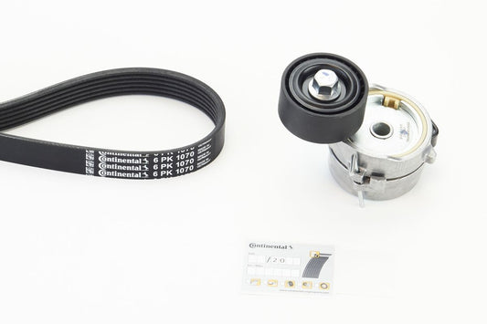 Multi Rib Belt Kit 6PK1075K1 Compatible With MERCEDES-BENZ C-CLASS (W205), C-CLASS Convertible (A205), E-CLASS (W213) (CONTINENTAL)