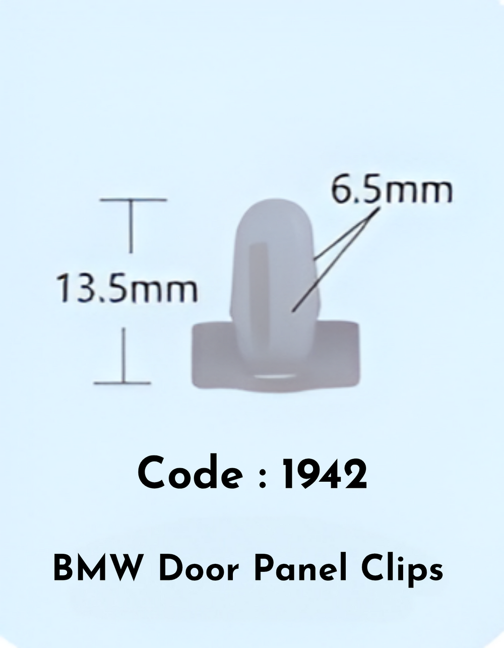 Door Panel Clips (Set of 10) Code:1942 Compatible With BMW