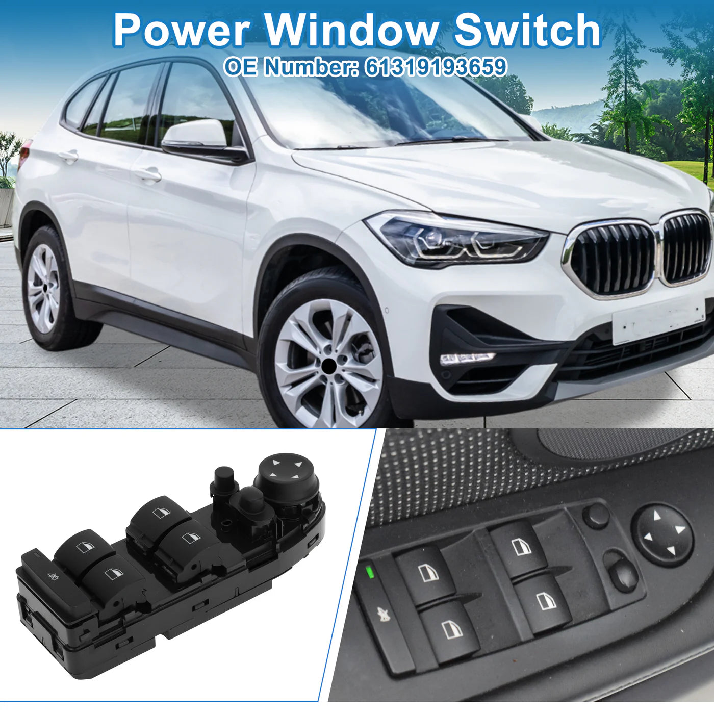 Window Power Switch 61319193659 Compatible With BMW For X1 E84