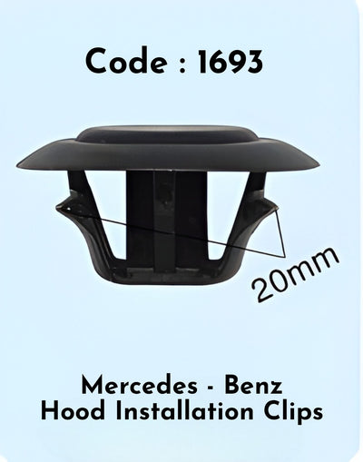 Hood Instalation Clips (Set of 10) Code:1693 Compatible With Mercedes Banz
