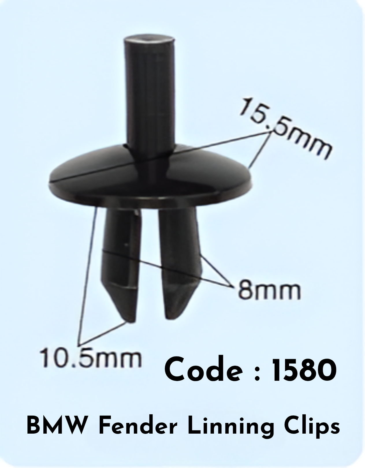Fender Linning Clips (Set of 10) Code:1580 Compatible With BMW