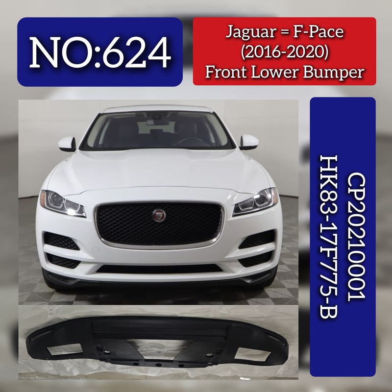 Front Lower Bumper CP20210001 Compatible With Jaguar F-Pace (2016-2020) Tag No.624