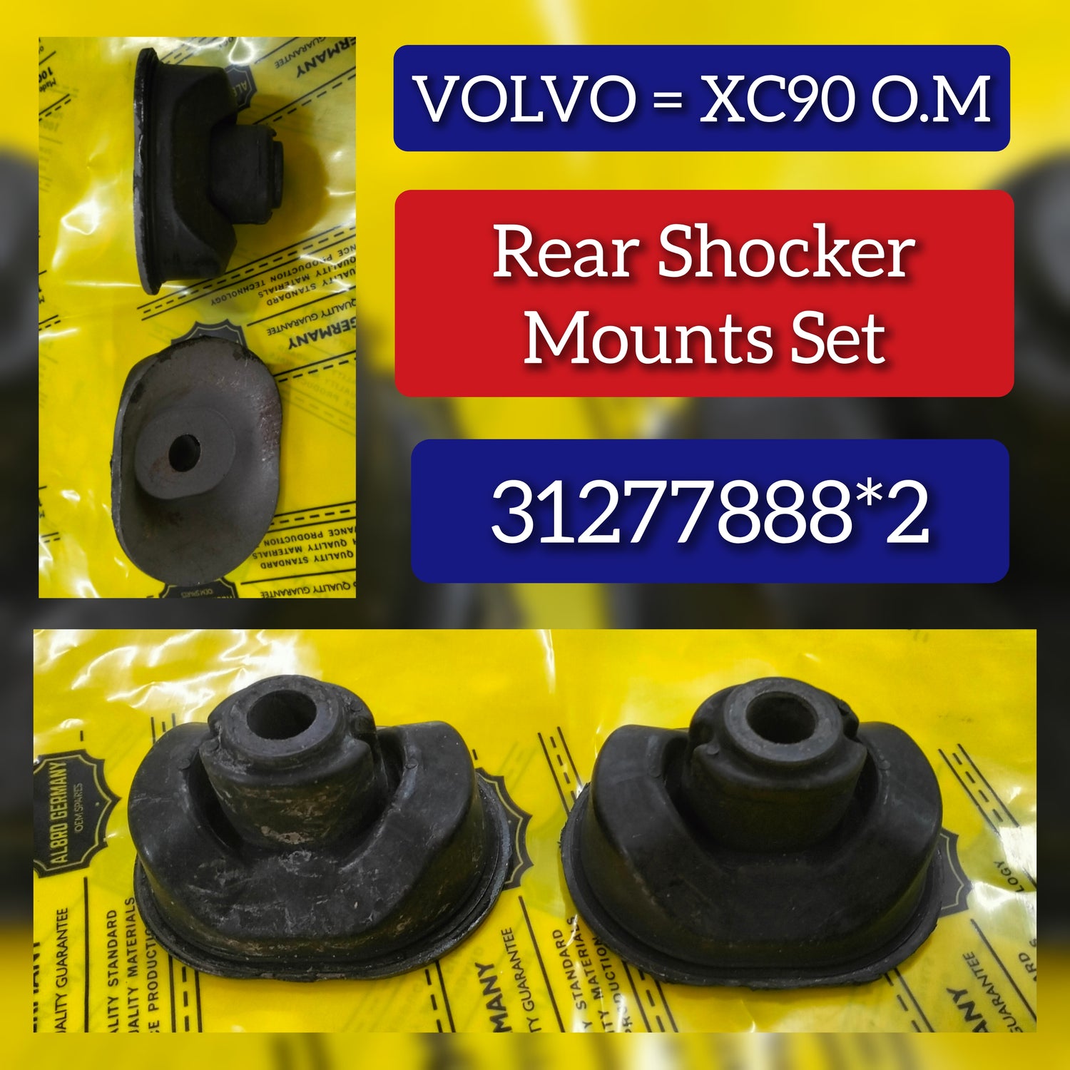 Rear Suspension Support Strut Mount 31277888 8634967 Compatible With Volvo XC90