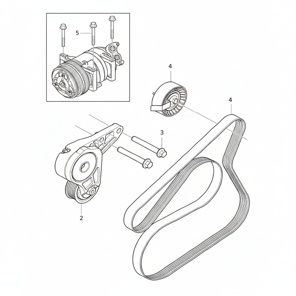 Multi Rib Belt 6PK1555 3473198 Compatible With VOLVO V40 Hatchback (525) (CONTINENTAL)