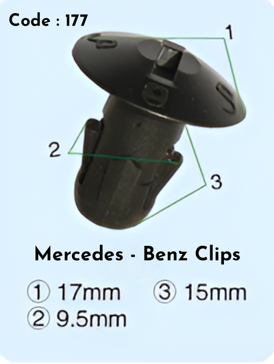 Benz Clips (Set Of 10) Code:177 Comapatible With Mercedce Benz