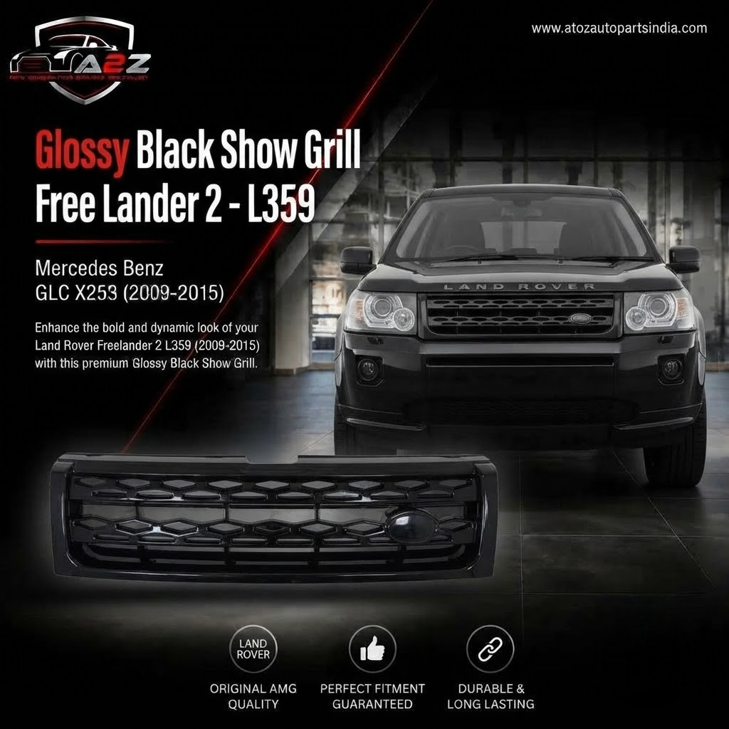 Glossy Black Show Grill Compatible With Land Rover 2/ Free Lander 2 - L359 (2009-2015) Tag No.17