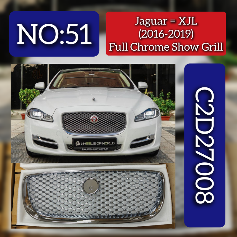 Full Chrome Show Grill C2D27008 Compatible With Jaguar XJL (2016-2019) Tag No.51