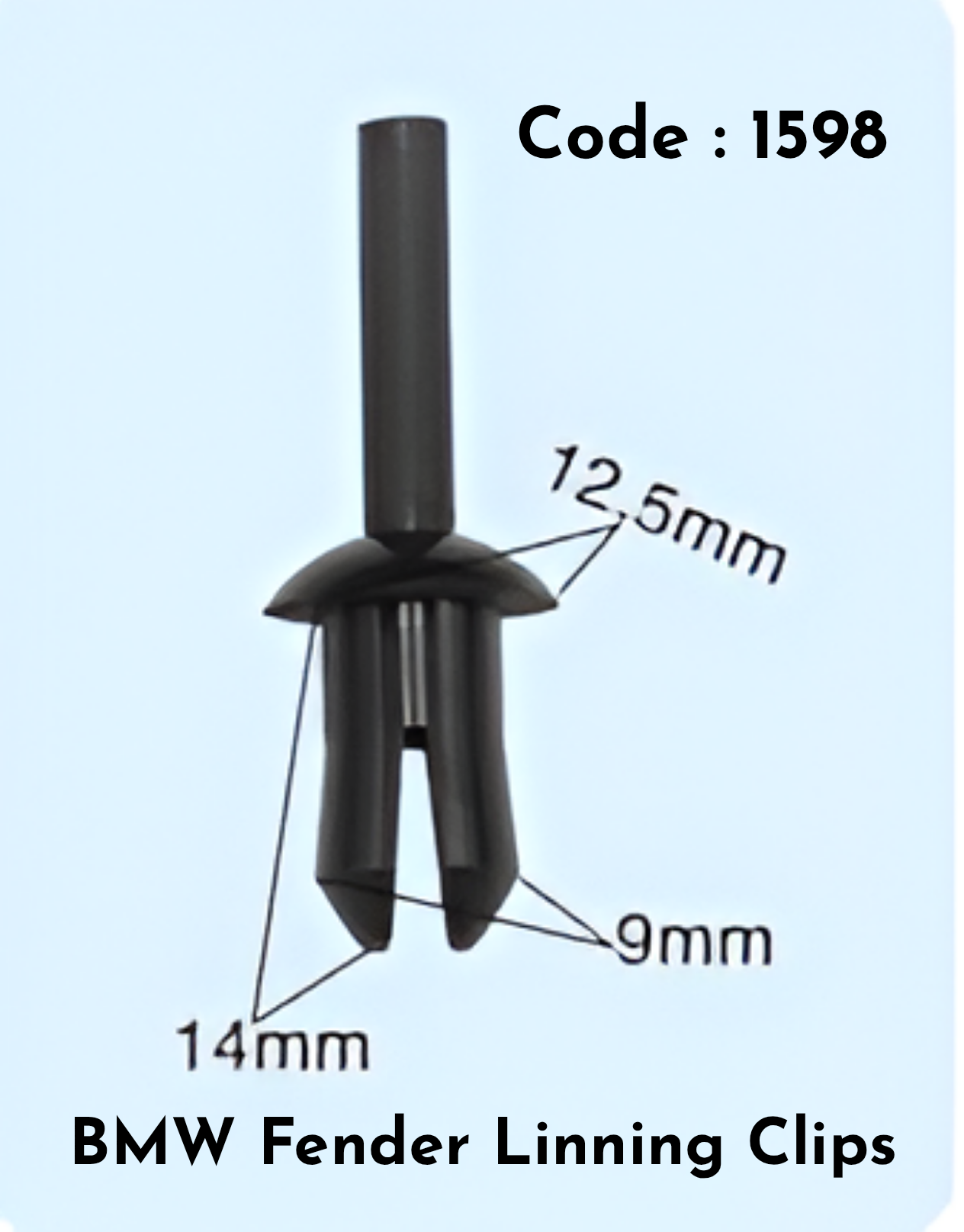 Fender Linning Clips (Set of 10) Code:1598 Compatible With BMW