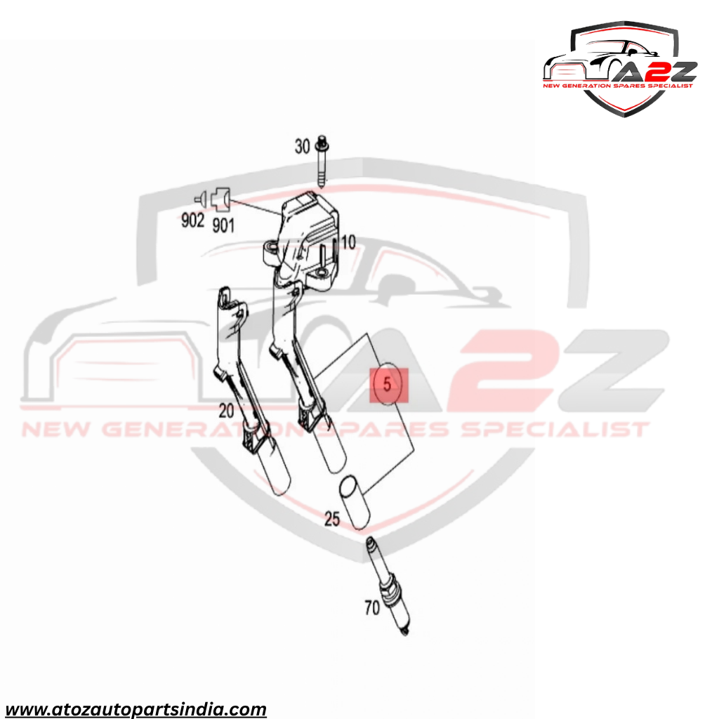 Ignition Coil A2709060500 2709060500 A2709060100 2709060100 Compatible With MERCEDES-BENZ A-CLASS (W176) & B-CLASS Sports Tourer (W246, W242) Tag.26