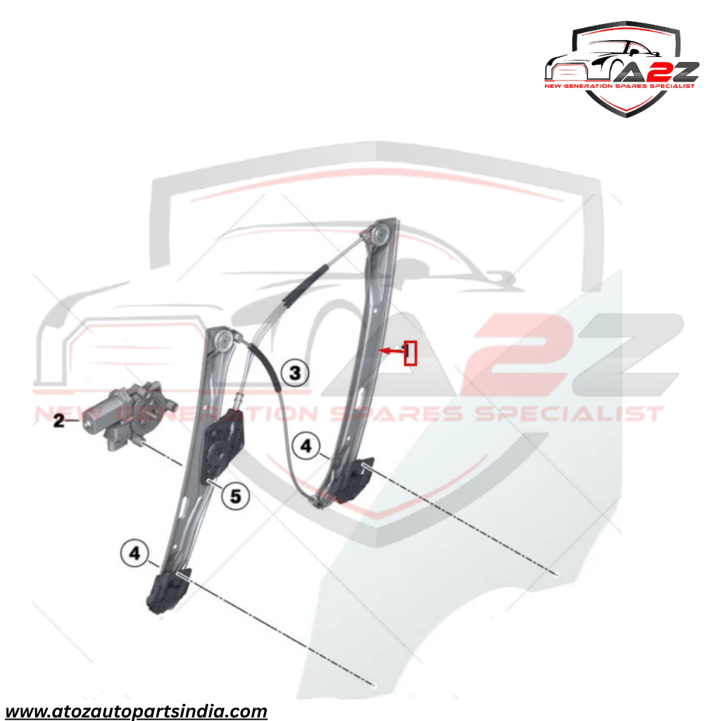 Front Left Glass Machine (Without Motor) 51337281881 Compatible With BMW 1 Series F20