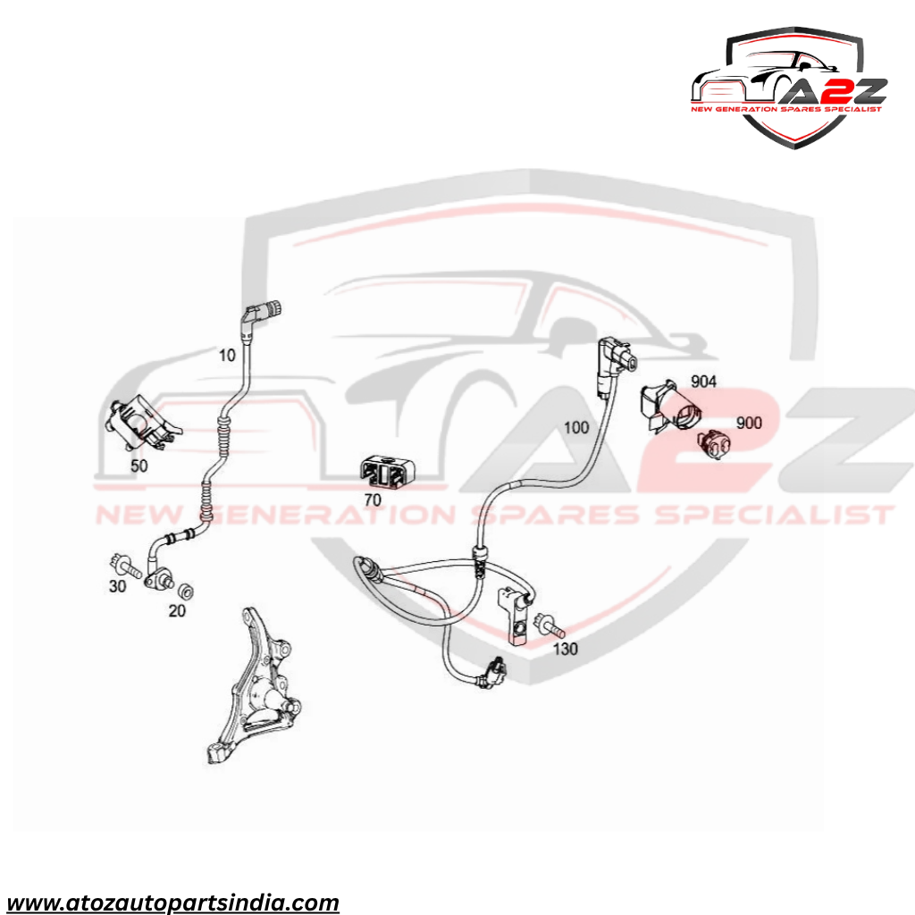Front Wheel Speed Sensor A2049052805 & A2045400117 & A2049050000 & A2049057702 Compatible With MERCEDES-BENZ C-CLASS (W204)