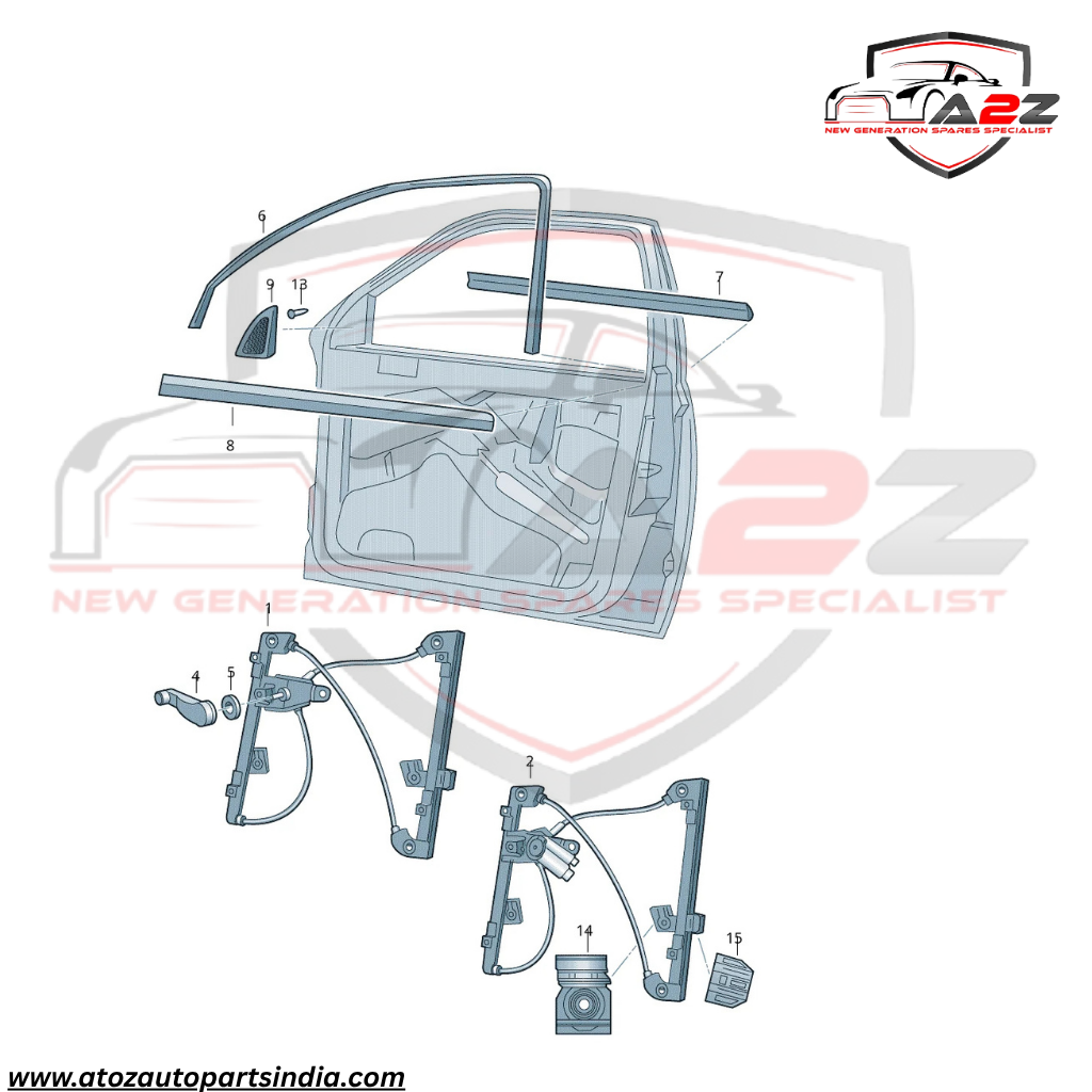 Front Right Glass Machine 1U0837462B Compatible With SKODA OCTAVIA I (1U2) OCTAVIA I Combi (1U5)