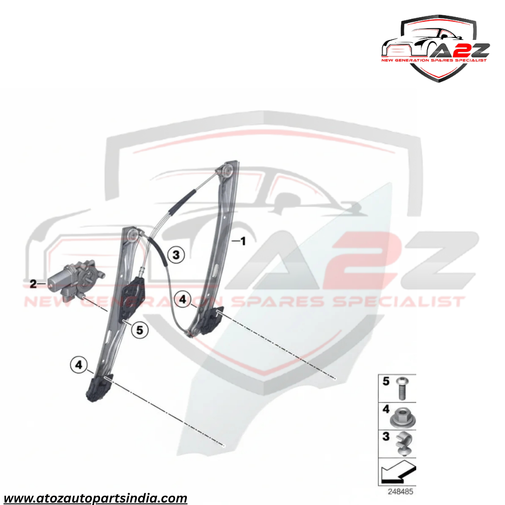 Front Right Glass Machine 51337281882 Compatible With BMW 1 (F20)