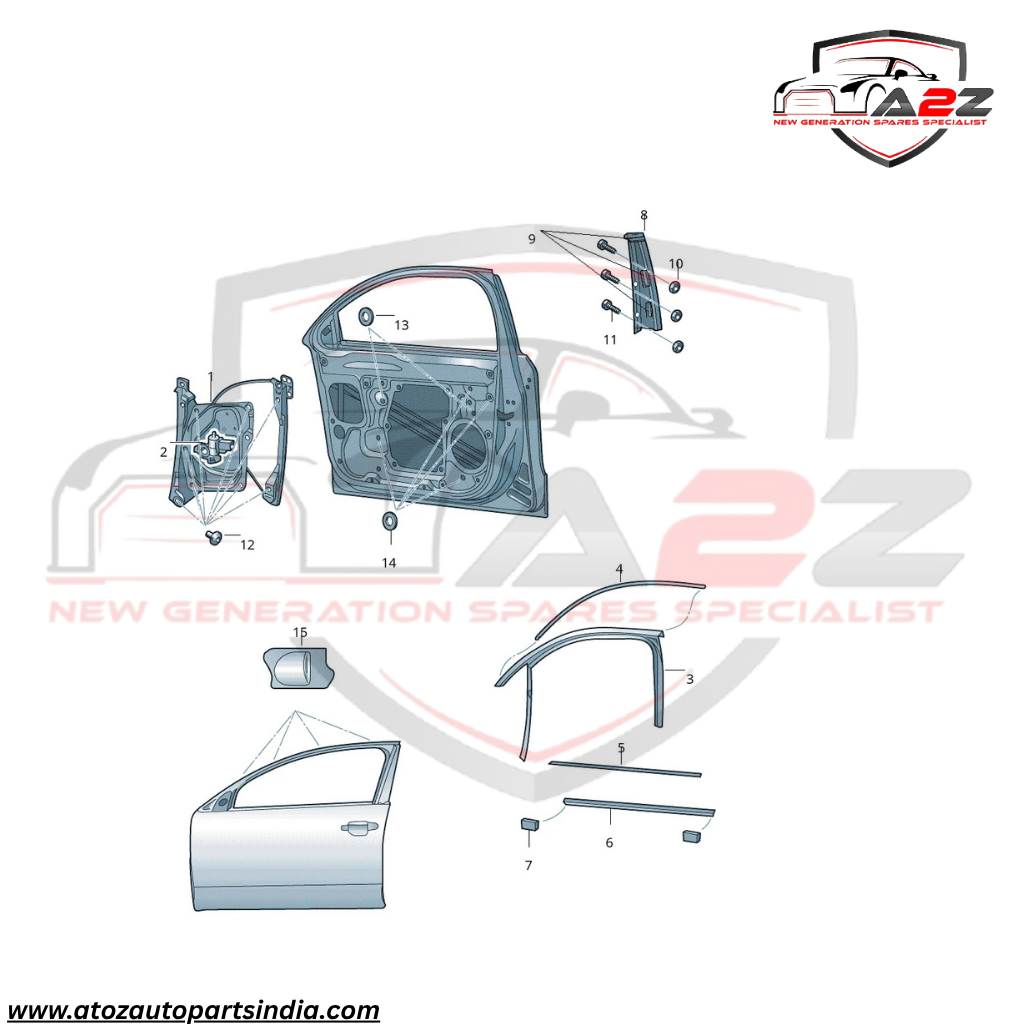Front Left Glass Machine 3T0837461A 3T0837461 3TD837461 Compatible With SKODA SUPERB II (3T4)