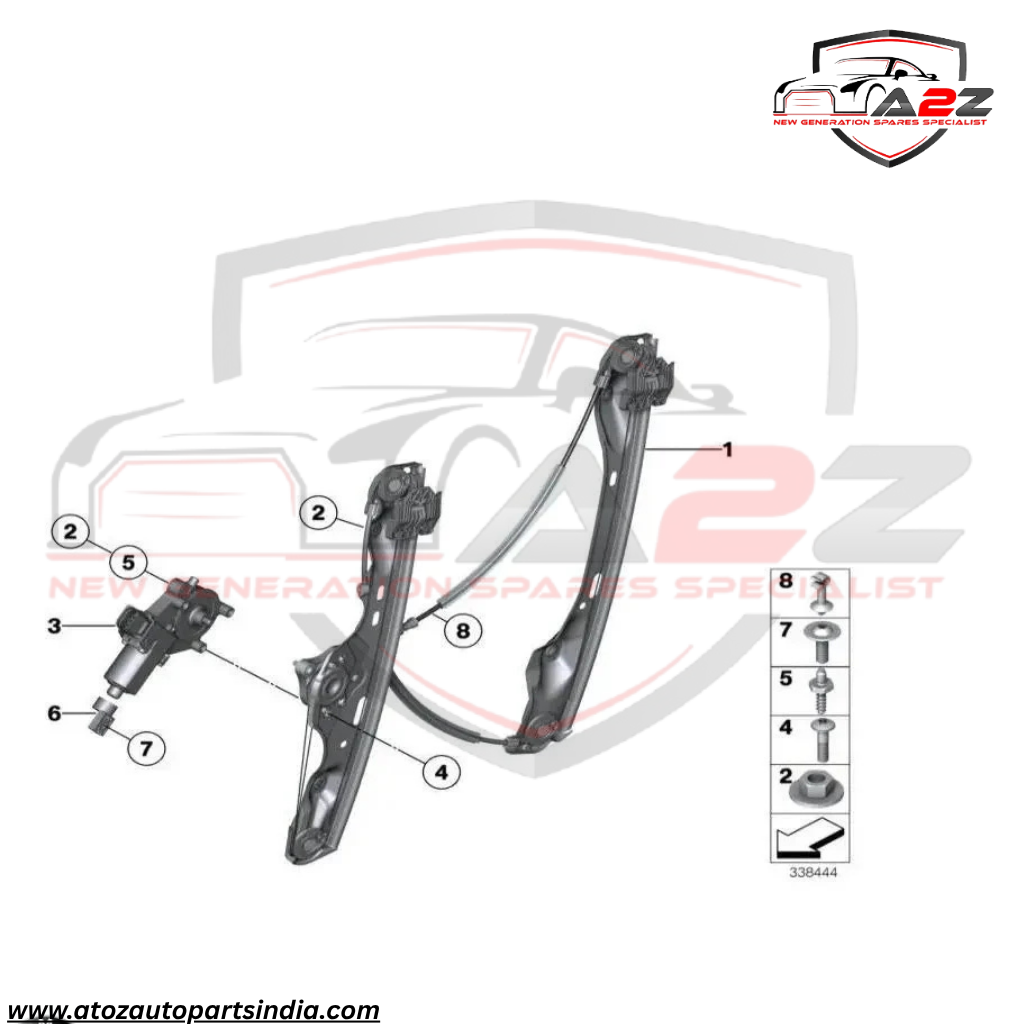 Front Left Power Window Regulator  51332990385 Compatible with BMW X1 (E84)