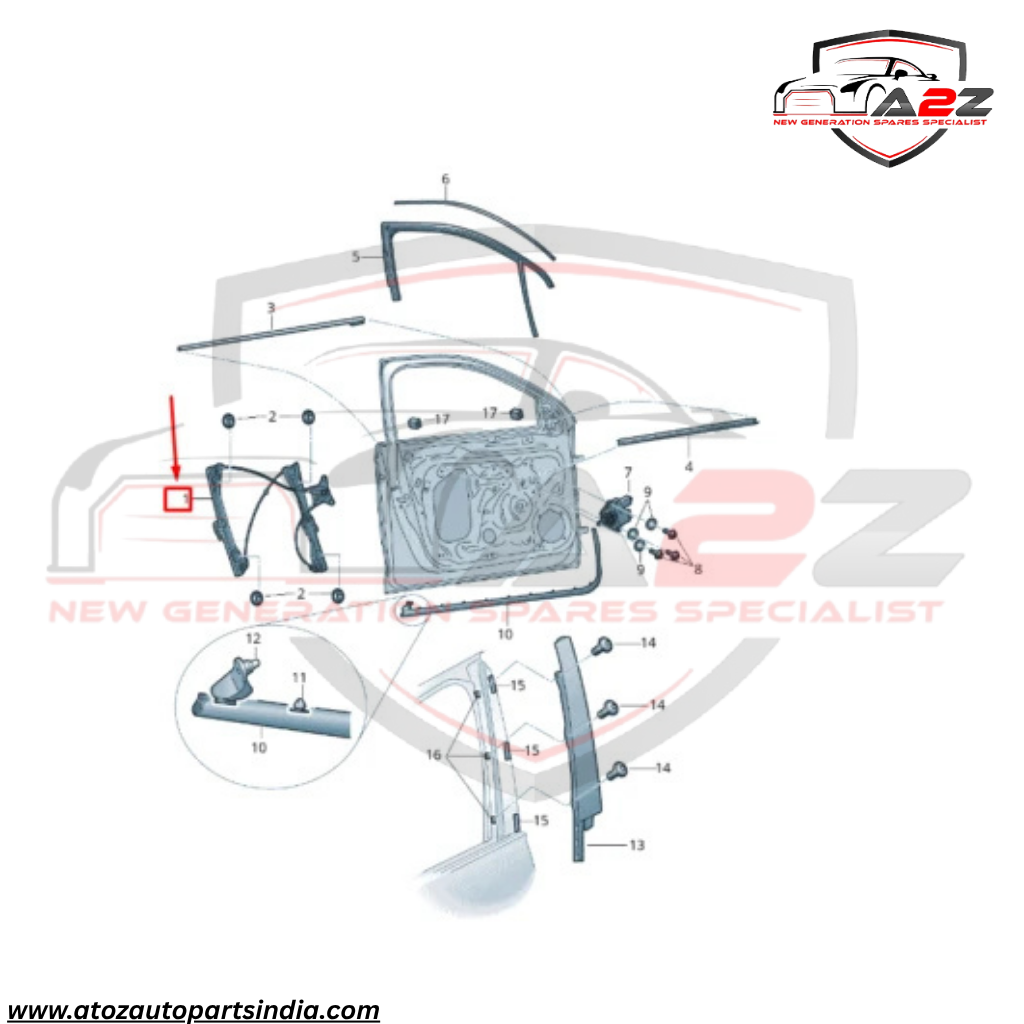 Front Right  Power Window Regulator   5E0837462 5E0837462B 5ED837462 Compatible with SKODA OCTAVIA III (5E3, NL3, NR3)