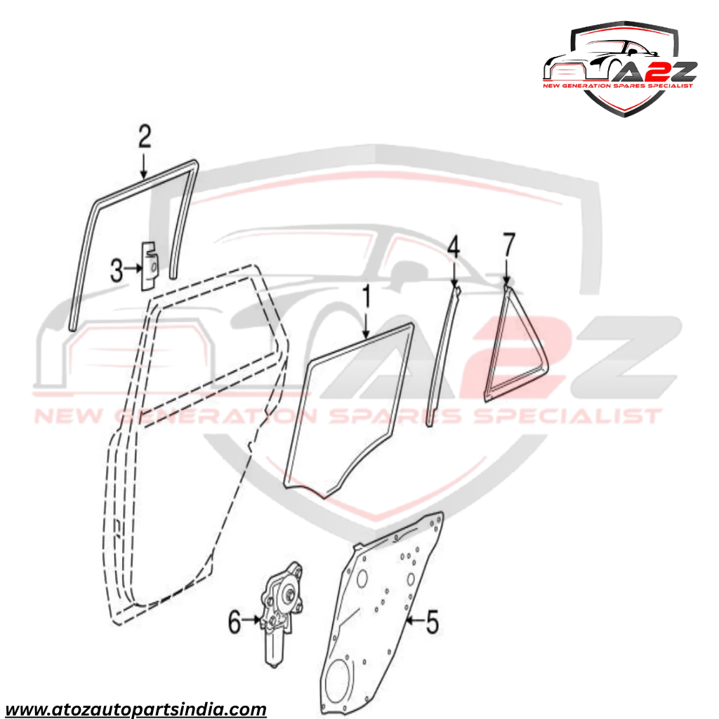 Rear Right Power Window Regulator (With Plate) 1647303279 Compatible with  MERCEDES-BENZ M-CLASS (W164)