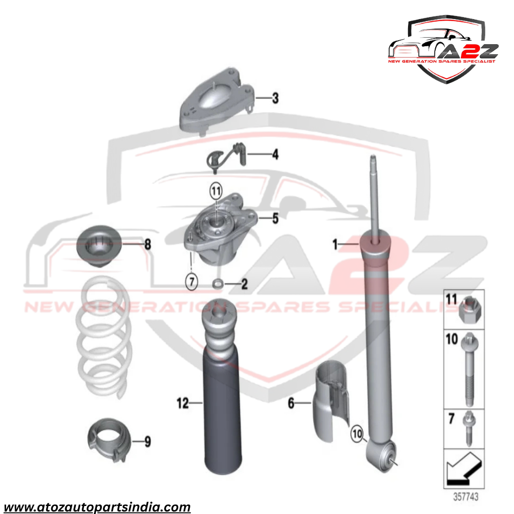 Rear Right Electric Shocker 37106864762 33526852420 Compatible With  MINI (F55) | MINI / COOPER & MINI (F56) | MINI / COOPER