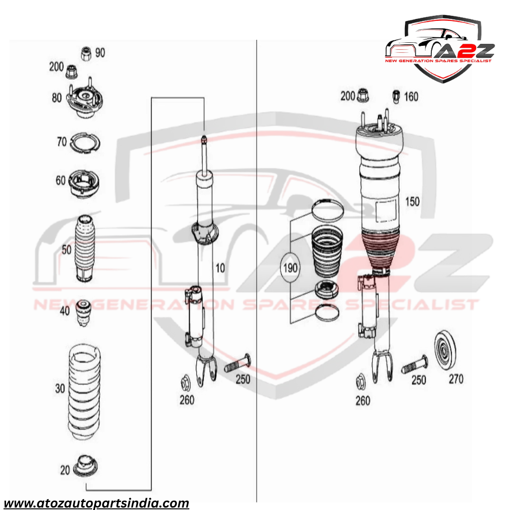 Front Left Air Suspension Shock Absorber Strut 2133208700 A2133202301 Compatible With MERCEDES-BENZ E-CLASS W213 T-1