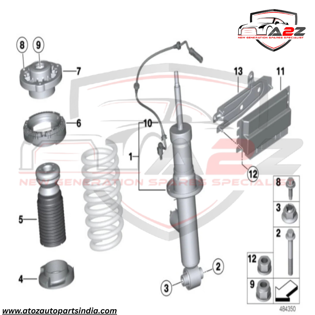 Rear Air Suspension Electric Shock Absorber Strut 37106887148 37106887152 Compatible With BMW BMW X3 (G01, F97) & X4 (G02, F98) (2017-24)