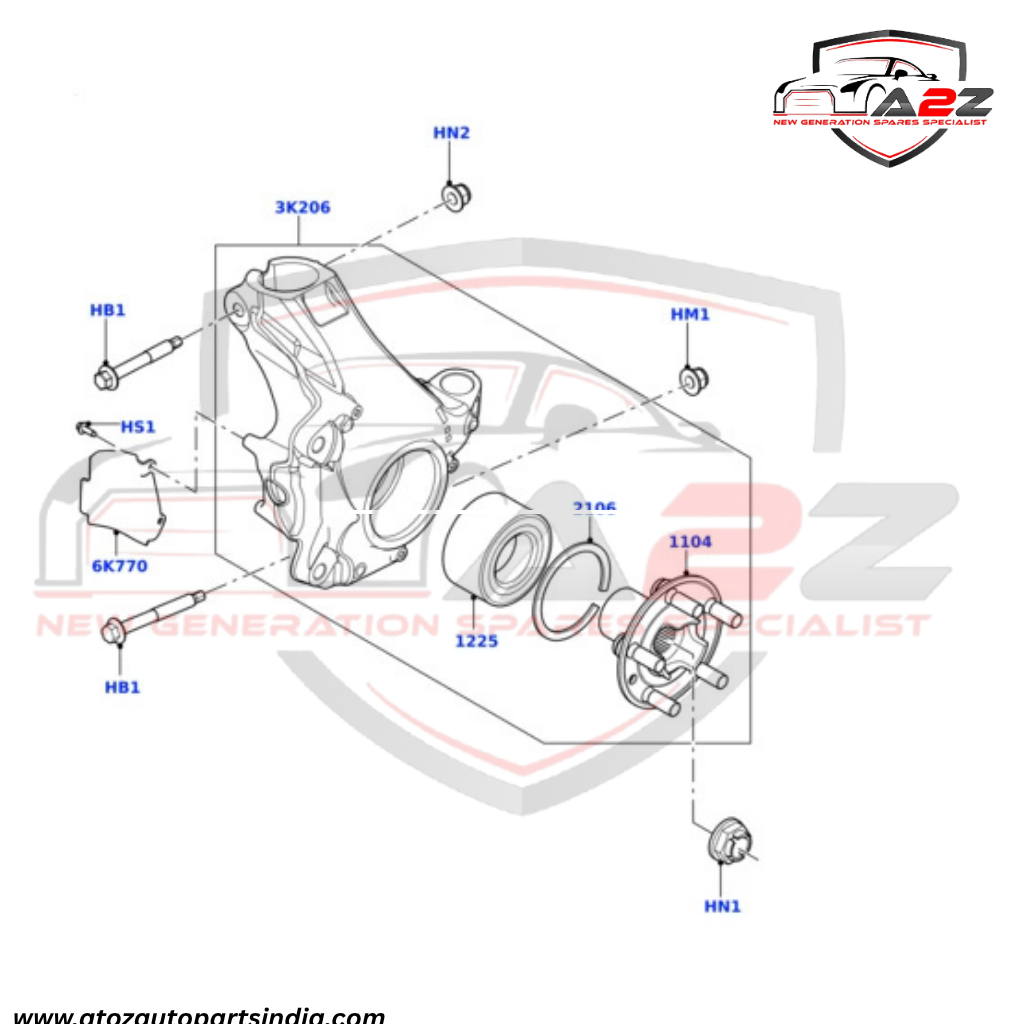 Front Wheel Hub LR114244 Compatible With LAND ROVER DISCOVERY SPORT (L550) & RANGE ROVER EVOQUE (L551)