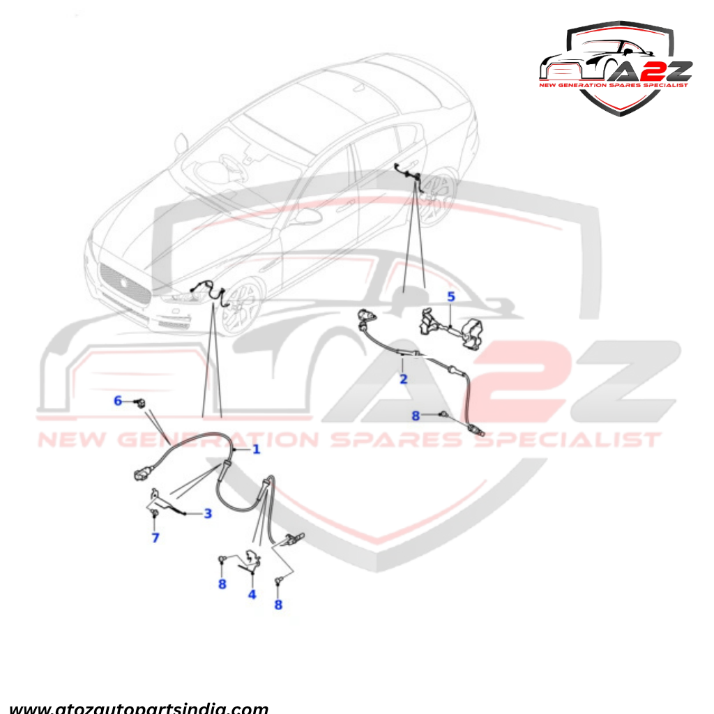 Rear ABS Wheel Speed Sensor T2H4068 T2H48445 Compatible With JAGUAR XE X760 & XF II X260
