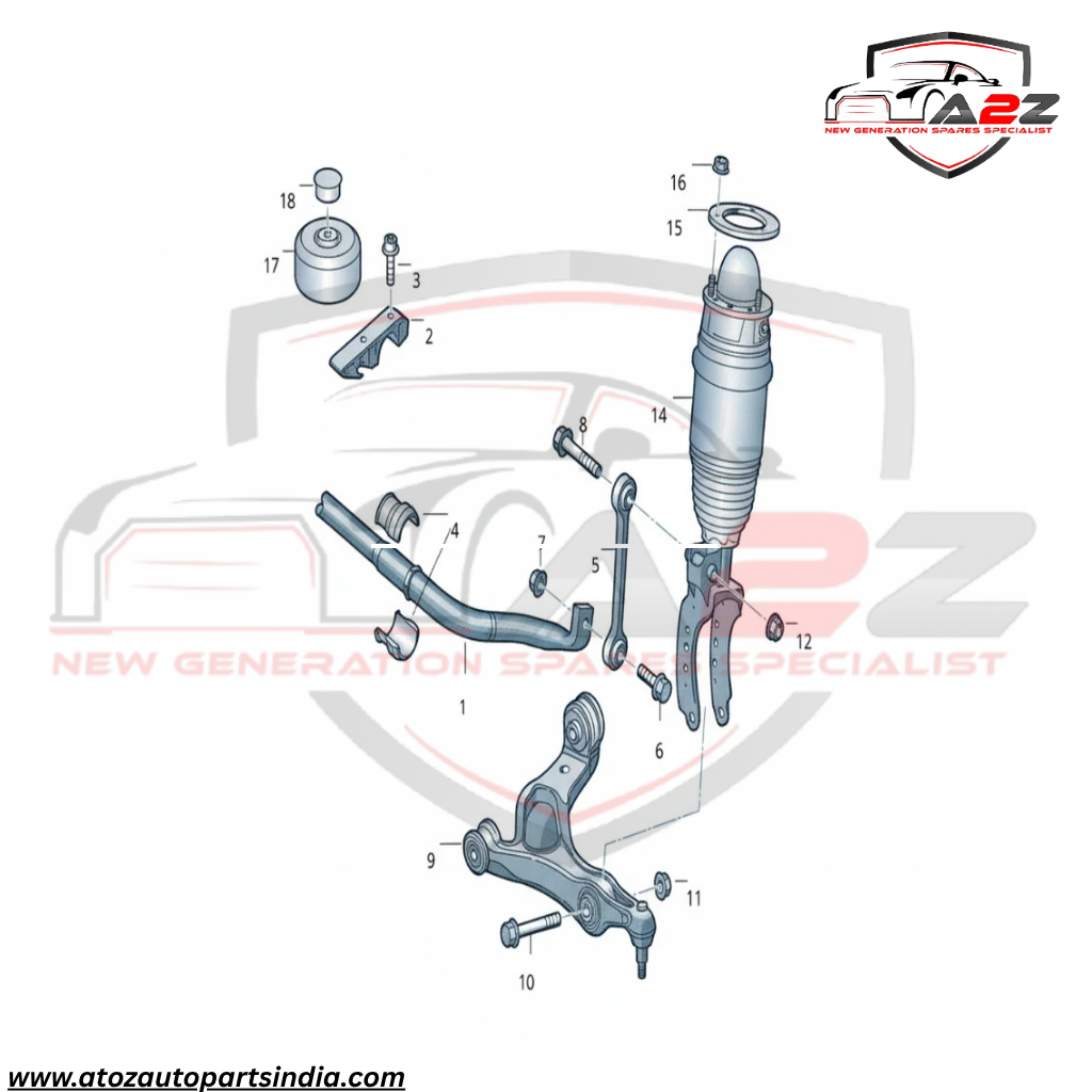Front Right Air Suspension Shock Absorber Strut 7P6616040R 7P6616040N 7P6616040H 7P6616040K Compatible With AUDI Q7 (7P) & PORSCHE CAYENNE (92A) & VW TOUAREG (7P5, 7P6)