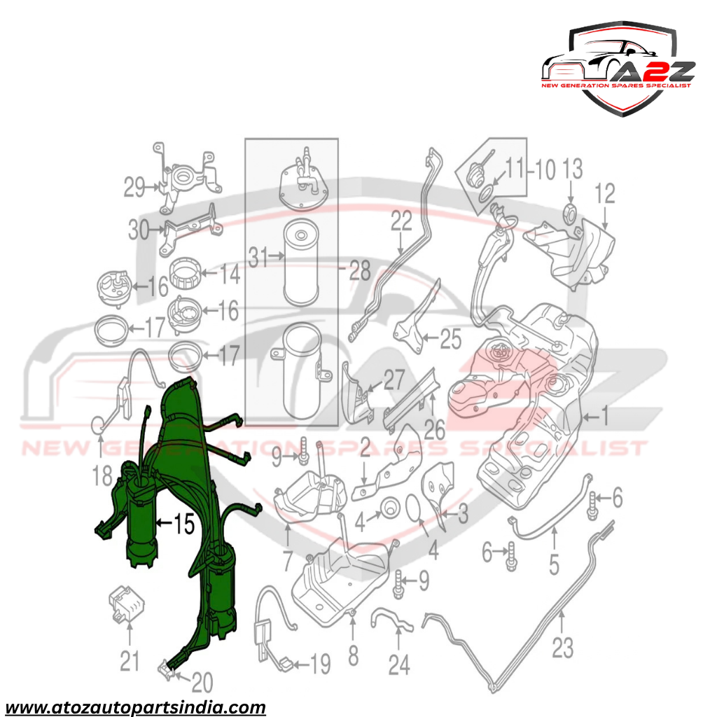 Fuel Pump Assembly 7P6919088 7P6919088A 7P6919088B Compatible With Audi Q7 Tag No.11