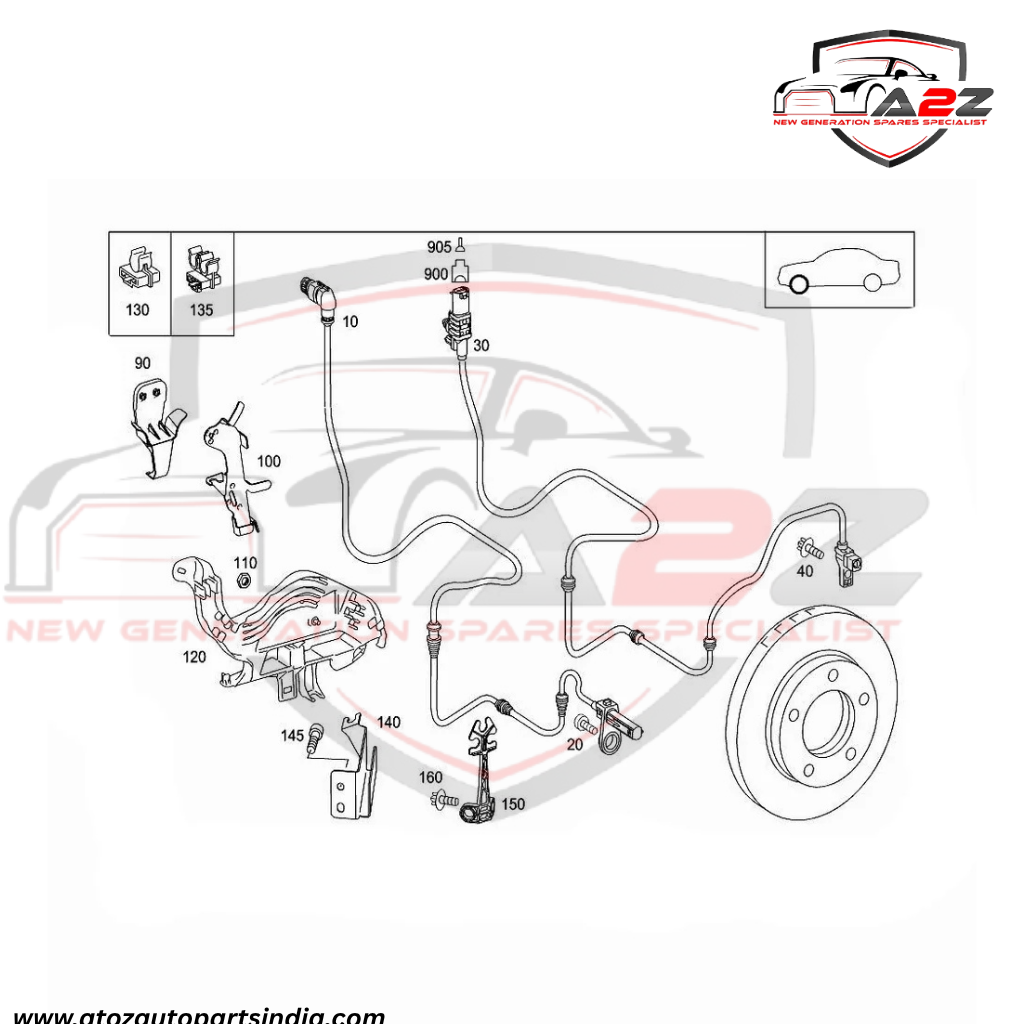 Front Left / Right ABS Wheel Speed Sensor 0009051004 & 2215400317 & 2215401217 & 2219050001 & 2219055700 & 2219057100 & 2219050001 Compatible With MERCEDES-BENZ S-CLASS W221