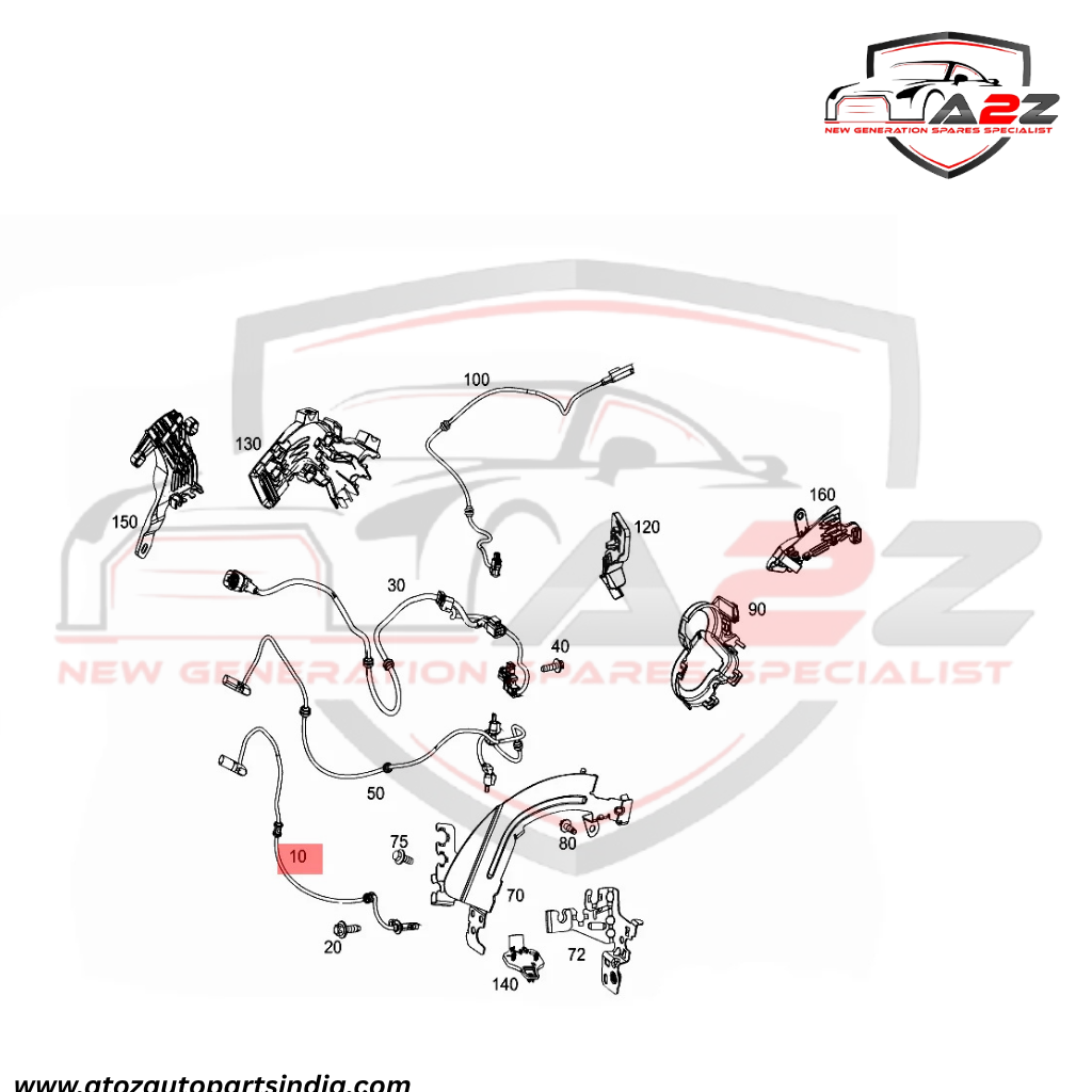 Rear ABS Wheel Speed Sensor 2539052500 A2539052500 Compatible With MERCEDES-BENZ GLC Coupe C253