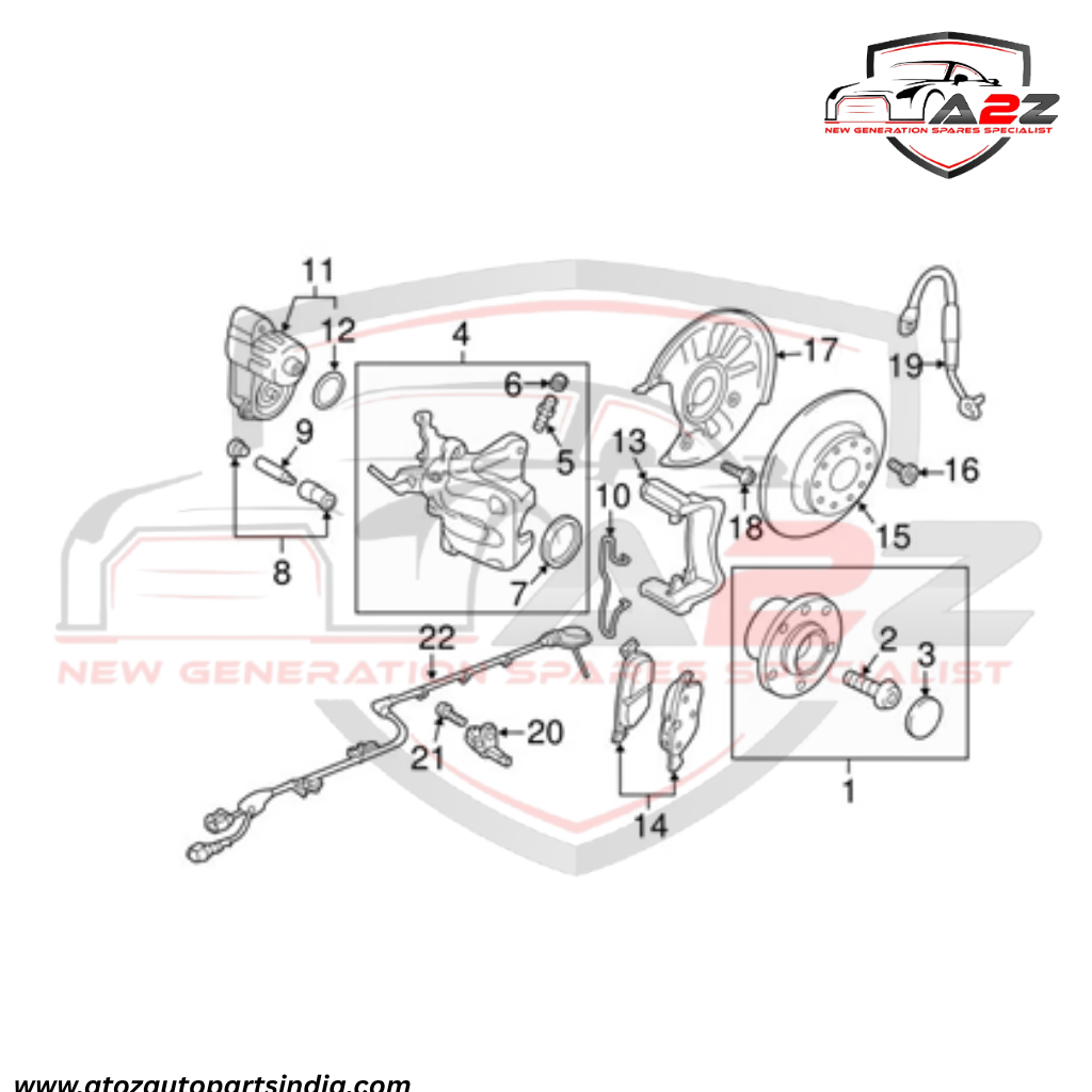 Rear Left/Right ABS Wheel Speed Sensor Grey WHT003864A WHT003864B WHT003864C 2K0927807 WHT003864 Compatible With AUDI A3 Convertible (8V7, 8VE) | A3 / S3