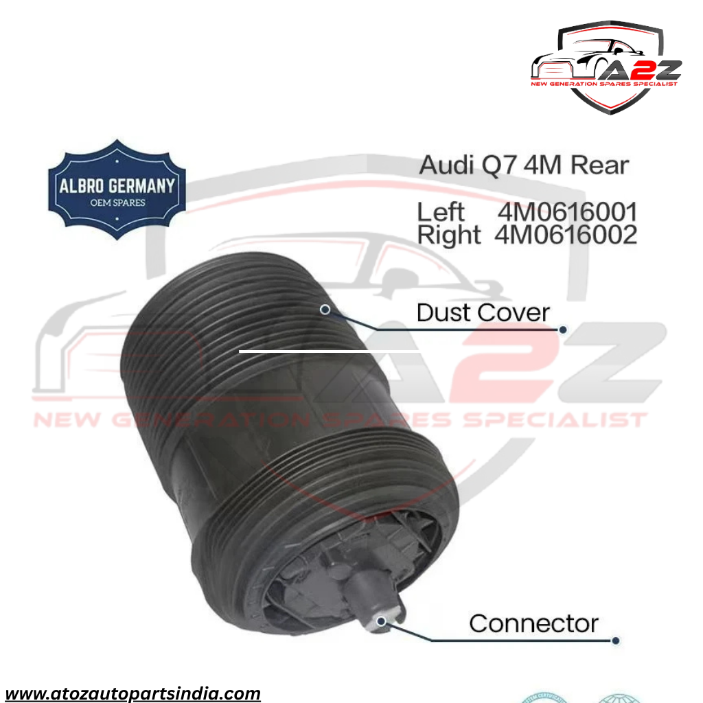 Rear Left Air Suspension Spring Bag 4M0616001P 4M0616001AA 4M0616001AH Compatible With AUDI Q7 4MB, 4MG, 4MQ