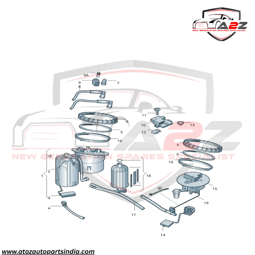 Fuel Pump 8K0919050L Compatible With Audi A4 Tag No.12