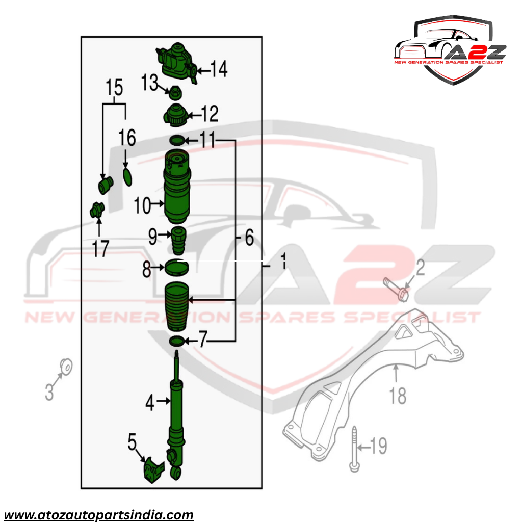Rear Left Air Suspension Shock Absorber Strut 7L86160201 7L5616019D Compatible With AUDI Q7 (4LB)