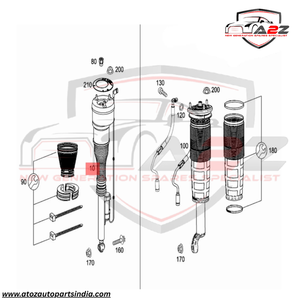 Front Right Air Suspension Shock Absorber Strut 2223200213 2223204813 2223202400 222320481389 222320200089 Compatible With MERCEDES-BENZ S-CLASS (W222, V222, X222) (2016-22)
