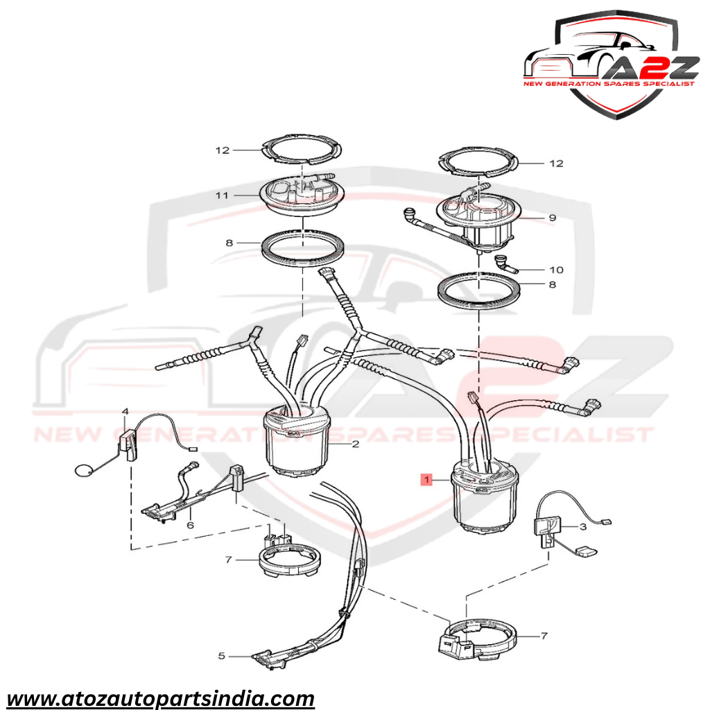 Fuel Pump Left 95562093101 95562010301 95562010302 95562010303 95562013100 A2C53377802Z FE0770 SP5175M Compatible With AUDI Q7 & Porsche Cayenne 03-10 LH Tag-F-49