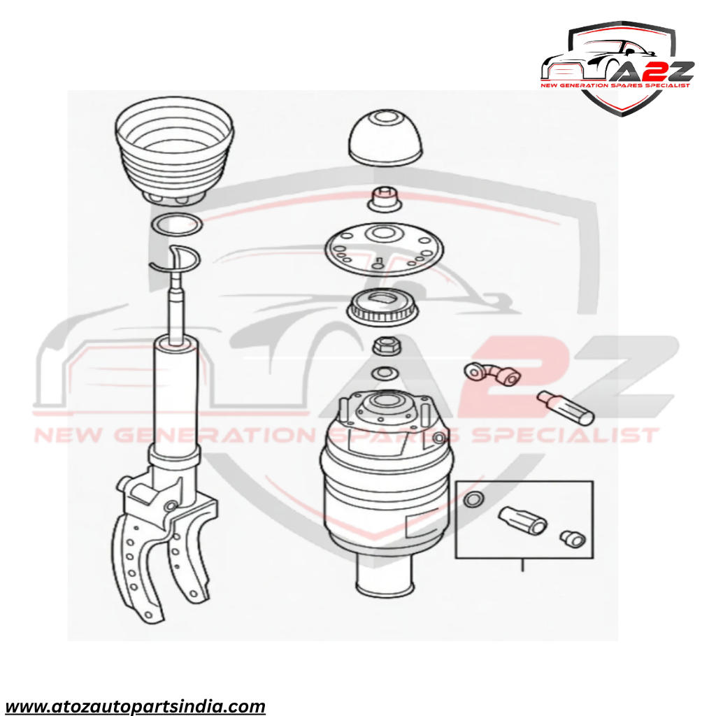 Front Left Air Suspension Shock Absorber Strut 95835803910 95834304750 95835803900 95835803901 95835803903 Compatible With PORSCHE CAYENNE (92A) & VW TOUAREG (7P5, 7P6)