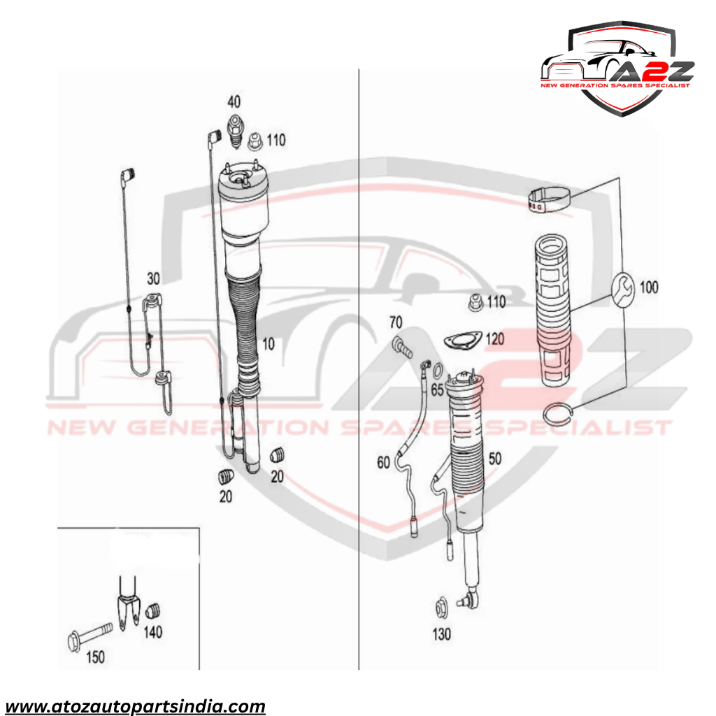 Front Air Suspension Shock Absorber Strut 2213204913 2213203513 2213204613 Compatible With MERCEDES-BENZ S-CLASS (W221, V221)